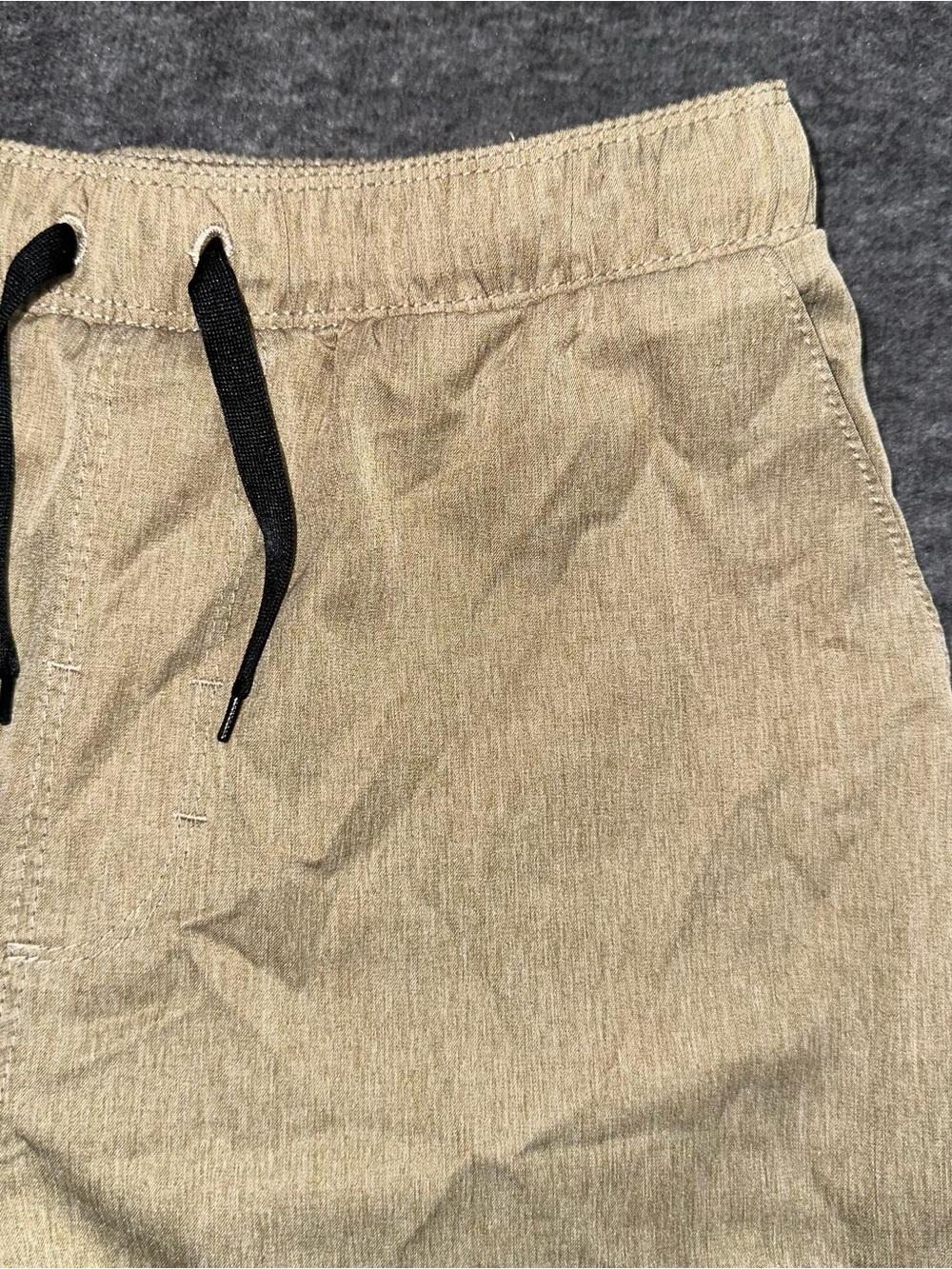 Hurley Boys Khaki Hybrid Shorts Size 14/16 Performance Stretch Drawstring - Picture 4 of 7